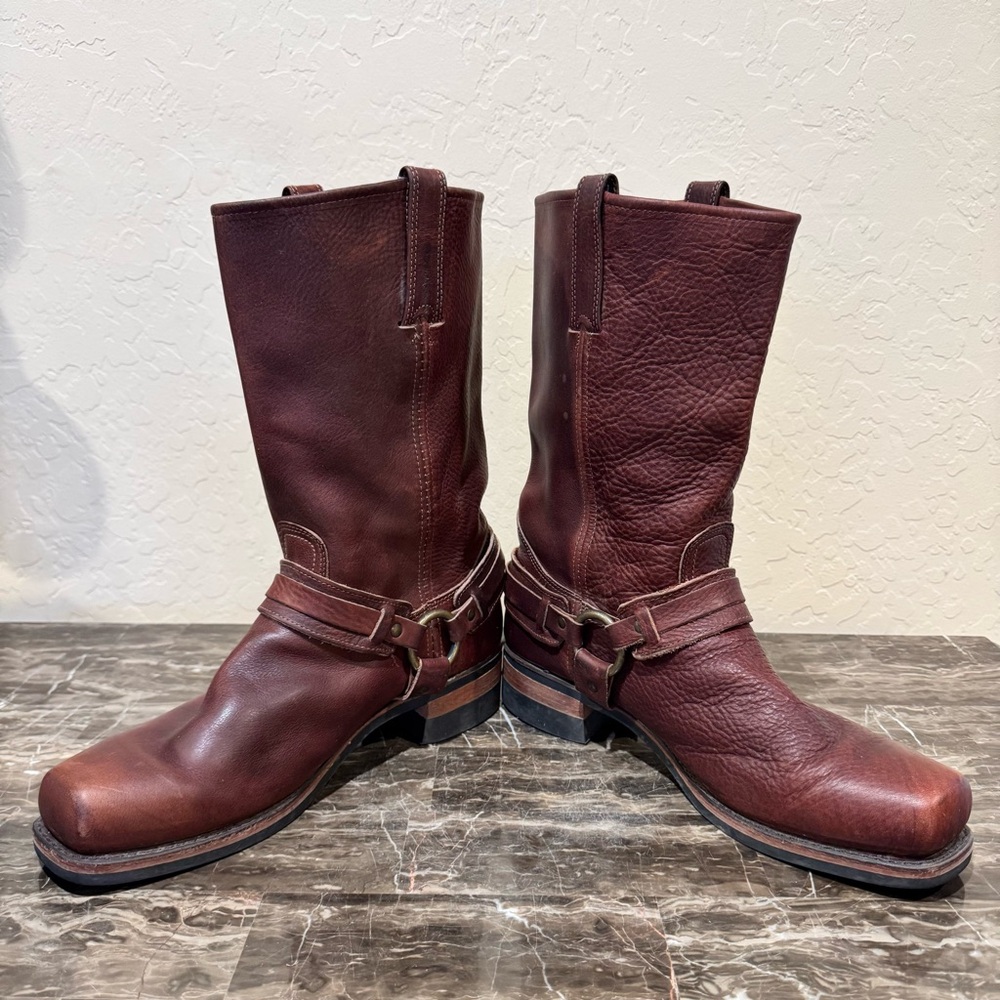 Frye Belted Leather Harness Boots - Picture 8 of 11